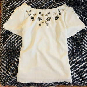SOLD Banana Republic Beaded Blouse Holiday Top